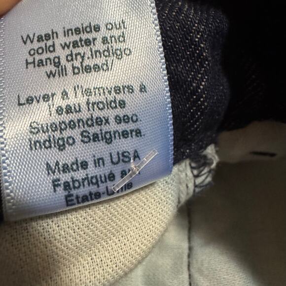 AskK NY Women's Trouser Straight Leg Jeans Linen Indigo Dark Blue Size 28 NWOT - Picture 9 of 12